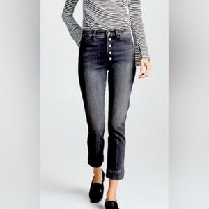AMO Audrey W Snaps Gray Denim Jeans